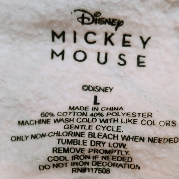 Disney Mickey Mouse Double Sided Graphic Cropped Sweatshirt Women's Large Pink - Picture 6 of 6